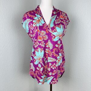 Soft Surroundings Womens Tunic Floral Cottagecore Hi Lo Sleeveless Size XS